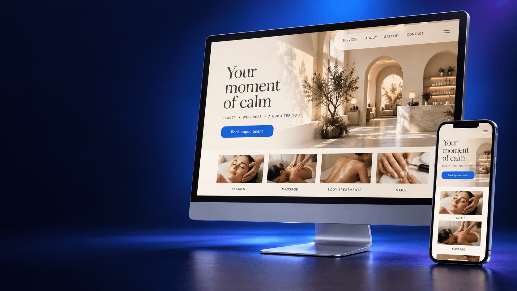 Ví dụ website tiệm nail được SpaOne thiết kế và lưu trữ